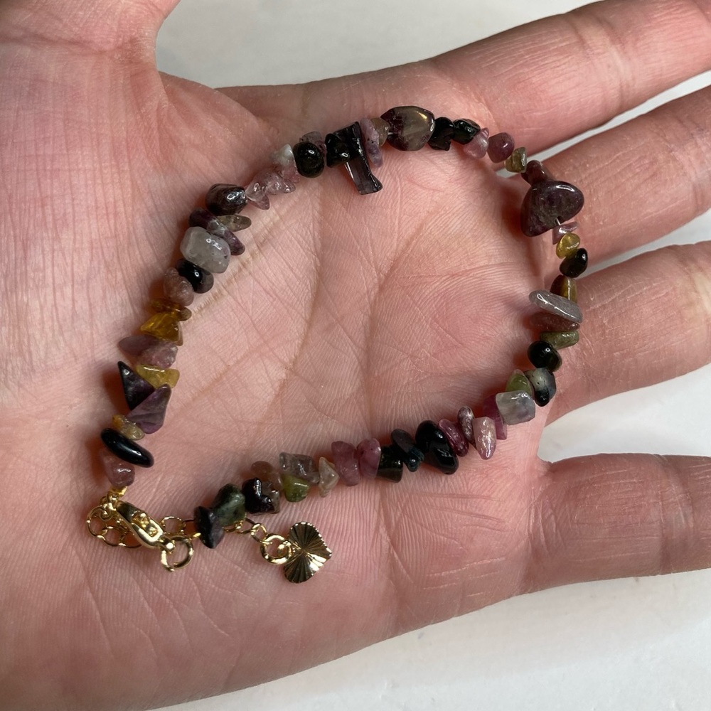 Mixed tourmaline chip bracelet
